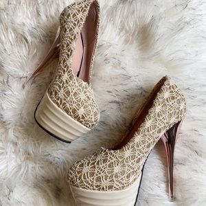 ✨Glamours High Heels with Lace and Sparkle✨